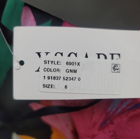 XSCAPE  Pleated Floral Chiffon Scarf Dress - Picture 8 of 9